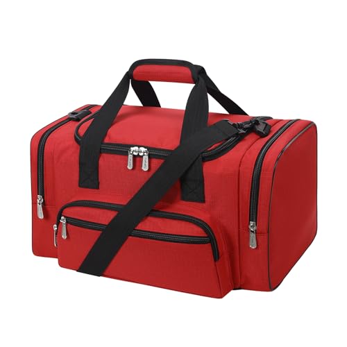Small Duffel Bag 17 inch Carry On Weekender Bag for Travel Gym Sport (17x10x9 in) - Red Red 17 inch