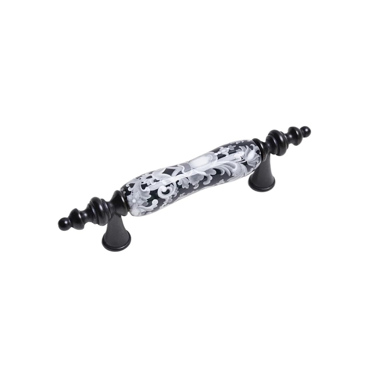 Qvorlth 201-Wf709-2Pcs Vintage Cabinet Pulls 2Pcs Chinese Style Ceramic Zinc Alloy Drawer Pull Handles Hole Spacing Wardrobe Dresser With Screws(201-Wf709-2Pcs)