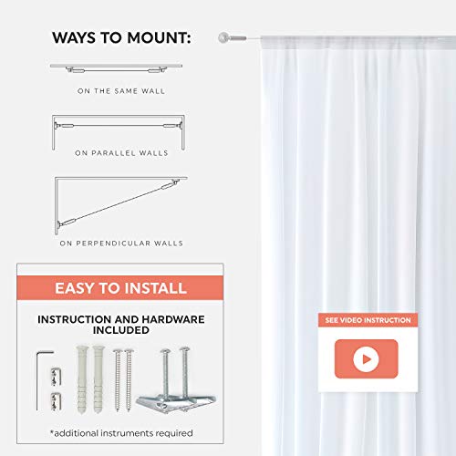 Wire Curtain Hanging System With Clips | Room Divider Wire | Curtain Hanger Rod // Willow And Eva