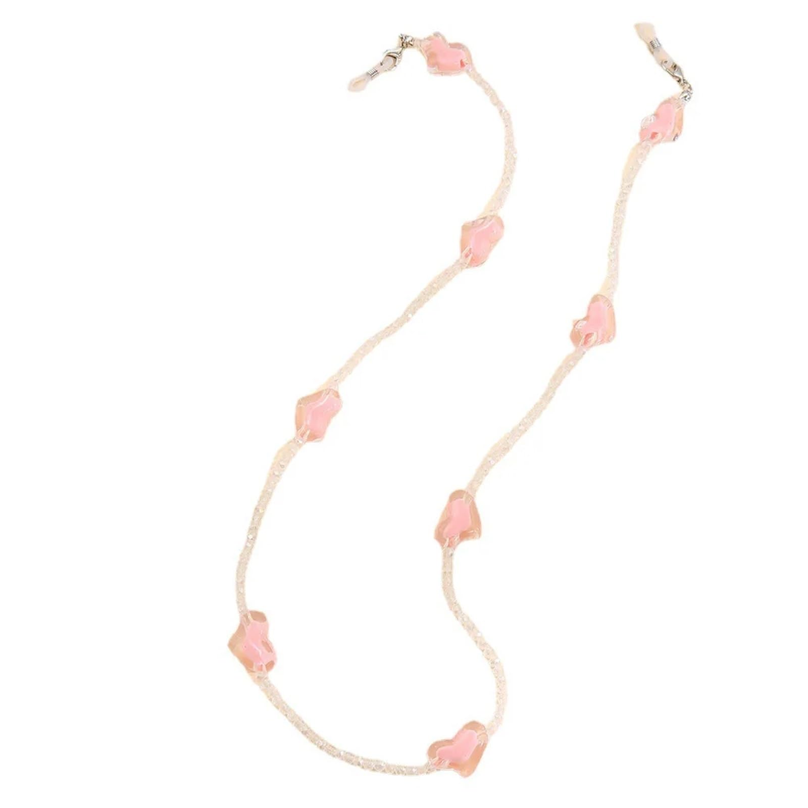 Chaîne De Lunettes Soleil 2 Pièces, Masque En Cristal Rose Pour lunettes | Accessoires de lunettes for femmes, cordon de sangles for lunettes