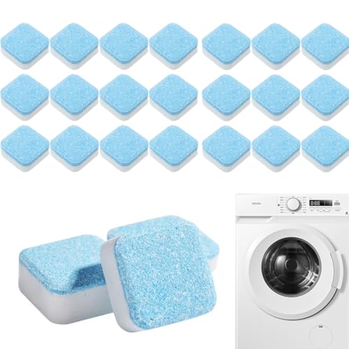 Teegxddy 24 Piezas de Detergente para lavadora,Muy Eficaz,Para Olores y cal en lavadoras y lavavajillas (1 Caja)