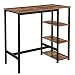 VASAGLE ALINRU Bar Table, High Dining Table with 3 Storage Shelves, Industrial Bar Counter with Stable Iron Structure, for Kitchen, Dining Room, Living Room, Rustic Brown ULBT11X