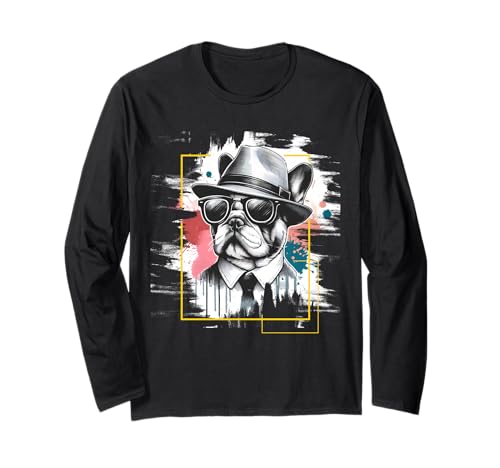 Bulldog francese cappello - Animale tema arte Bulldog Maglia a Manica