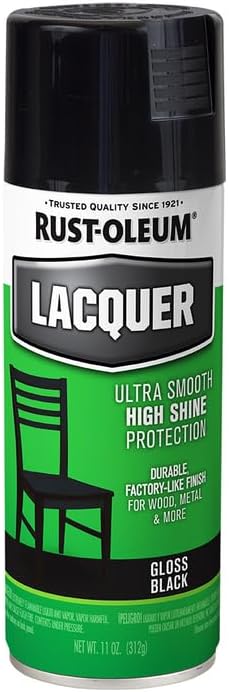 Rust-Oleum Lacquer Spray Paint, 11 oz, Gloss Black (6 Pack)