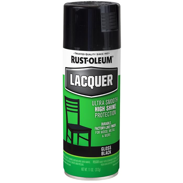 Image of Rust-Oleum 1905830-6PK Lacquer Spray Paint, 11 oz, Gloss Black, 6 Pack