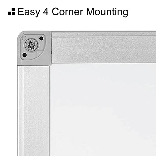 Boardsplus Magnetic Dry Erase Whiteboard - 24” W X 18” H - Lacquered Steel Surface, Aluminum Frame #TOP5