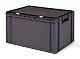 Transportbox Topstore Stapelbox grau mit Deckel 600x400x320 mm