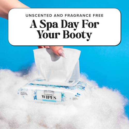 Image of Poo~Pourri Flushable Wipes Unscented 2-Pack (100 total), Septic Safe