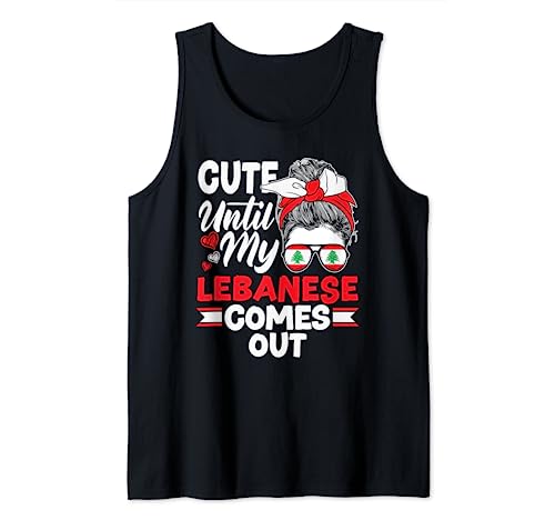 Bandera libanesa de Líbano Cute Until My Lebanese Comes Out Camiseta sin Mangas