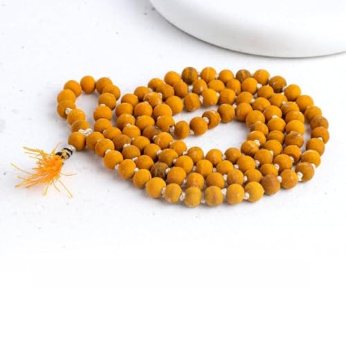 Haldi Mala (Turmeric Wood) with Japa Bag Gomukhi - 108+1 Beads for Brihaspati & Devi Worship