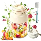 180w Portable Wireless Juicer Cup With 38 Blades, 28/45 Oz Wireless Electric Juicer Cup USB Rechargeable Cordless Blender for Fruits Vegetables (White, 45oz)