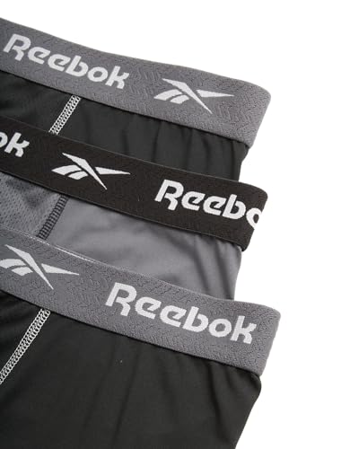 Reebok Men's Boxer Briefs - 3 Pack Comfort Stretch Sustainable Underwear Boxers for Men with Contour Pouch (Sizes: S-XL)3