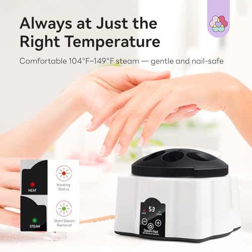 Image of Saviland Essentials Nail Polish Remover Machine: Nail Soaking Bowl & Acetone Nail Polish Remover Gel Nail Remover Machine with Nail Soak off Bowl Soaker Tech Acrylic Nail Remover Steam Salon Home DIY
