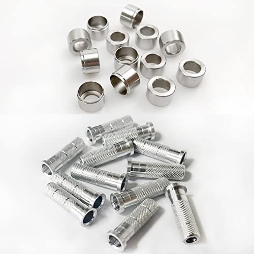 Diolili 12Pcs Archery Aluminum Inserts & 12Pcs Archery Arrow Shaft Protection Stainless Steel Explosion-Proof Ring For Hunting Bow Arrow Equipment Accessories #TOP17