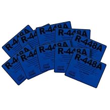 Pack of 10 R-448A / R448A HVAC/R Labels # 78998 Color Coded Refrigerant ID Labels