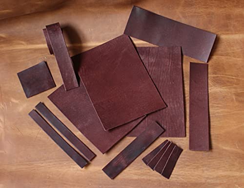 Cuir naturel, cuir gras, cuir épais, cuir antique, tannage végétal - marron, châtaigne, rouille, café Cover