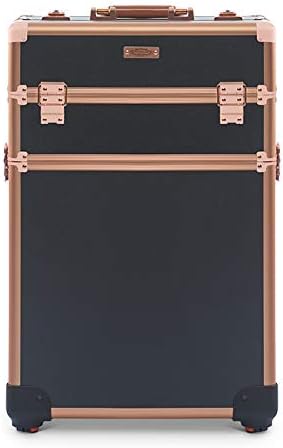 Justine Case Hair & Beauty Trolley Black & Rose Gold 2 Tiers