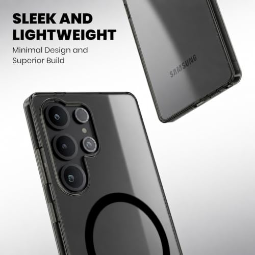 Image of Elzzi Anti Scratch Semi Translucent Cover for Samsung S25 Ultra Case, Premium PC + TPU Magnetic Phone Cases Drop Proof, Compatible with Magsafe Slim Never Yellowing Shockproof