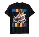 Master Builder Ship Kids Boys Toy Building Blocks Brick Fun T-Shirt