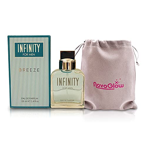 Infinity Breeze - Eau De Parfum Spray Perfume, Fragrance For Men - Daywear, Casual Daily Cologne Set with Deluxe Suede Pouch- 3.4 Oz Bottle- Ideal EDP Beauty Gift for Birthday, Anniversary