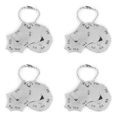 4Pcs Fillet Weld Tee Joint Welding Throat Depth Leg Length Gauge Ruler Two Piece Gage with Package for Stainless Steel Welding Gauge