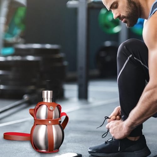 Bouteille d'eau portable en acier inoxydable durable avec sangle chic