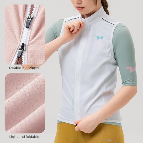 ROCKBROS TVI Damen Winddichte Weste Fahrradweste Leichtweight Atmungsaktiv Leichte Frauen Ärmellose Jacke Pendeln Laufen Wandern Camping Outdoorsport S