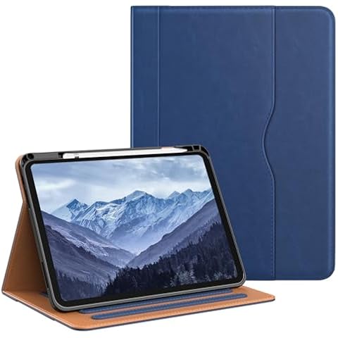 OKP Case for iPad 10th Generation 2022, 10th gen ipad case with Multi-Angle Viewing PU Leather Flio Stand Cover with Pencil Holder & Pocket, Auto Sleep/Wake, PurplishBlue Cover