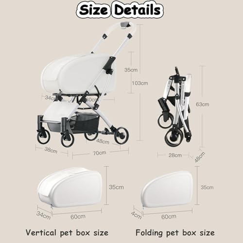 Poussette de chat avec porte-avions amovible pour simplifier vos trajets