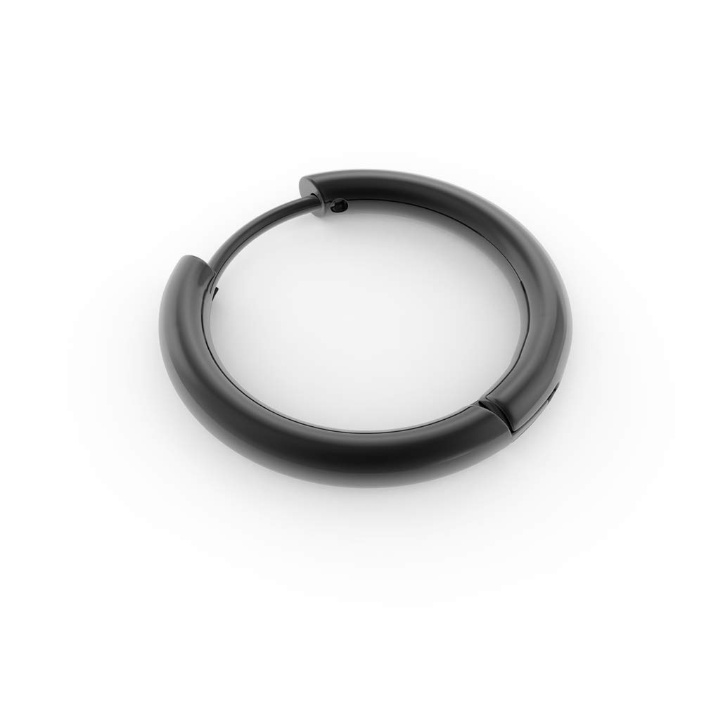Kucheed 6 Paia Orecchini A Cerchio Abbraccio In Acciaio Inox 316L Per Donna - Lobi Incernierati, Misure 10-20 Mm, Anallergici, Colori Vari (Nero, Argento, Oro, Oro Rosa, Arcobaleno) - 2