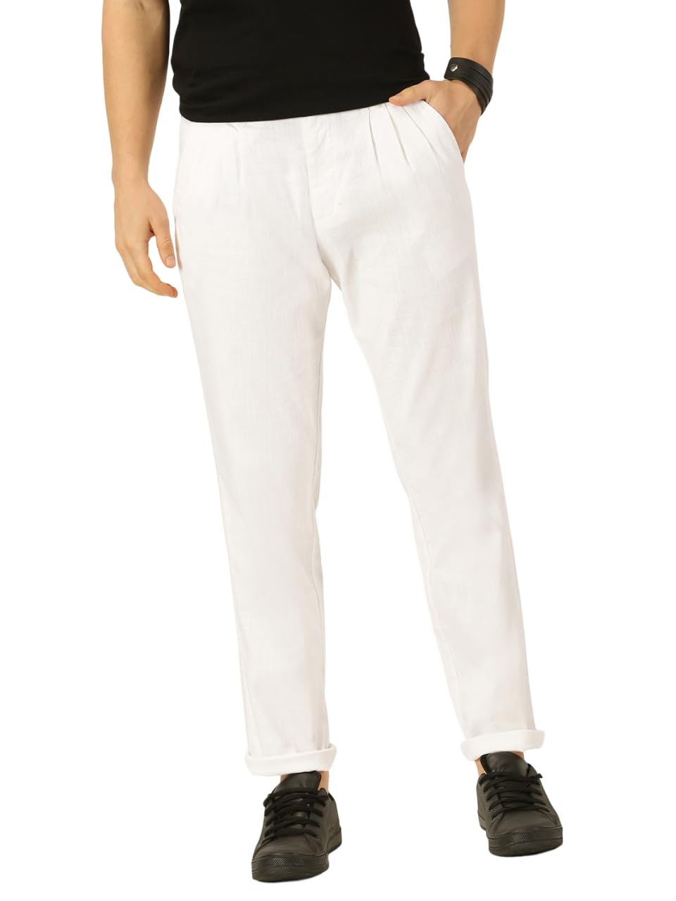 thomas scott Men's | Solid | Breathable Fabric | 4 Pockets | Casual | Mid Rise | Regular Fit | Cotton Linen | Button Clouser | Chino Trouser | Pants-picture-33