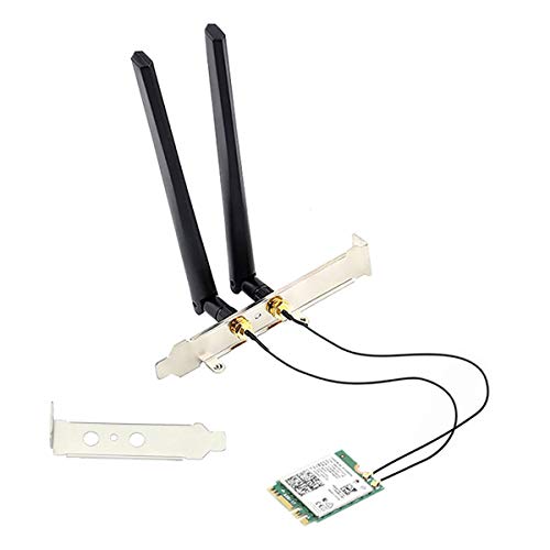 Wi-FI 6E Intel AX210NGW NGFF Bluetooth 5.2 3000Mbps 2.4Ghz 5Ghz 6Ghz M.2 2230 Kit de Bureau Adaptateur sans Fil Carte WiFi 6 Carte 802.11ax / AC Prise en Charge de Windows 10 avec Jeu d'antenne 6Dbi