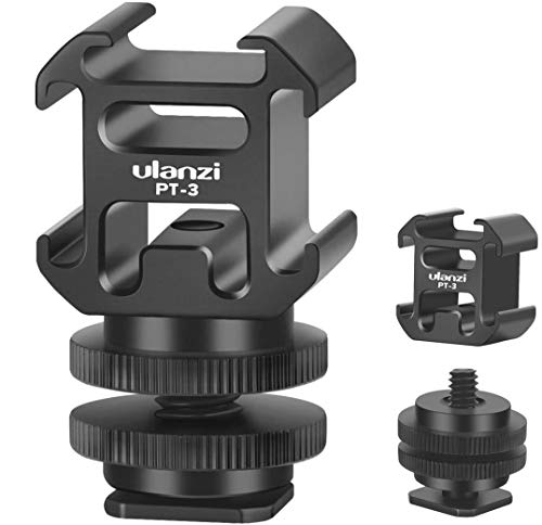 AFVO Metal Triple Hot Shoe Camera Shoe Bracket for Flash Lights, Microphones, Audio Recorder