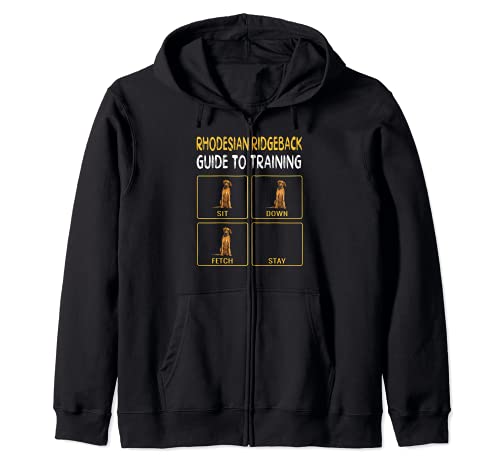 Funny Rhodesian Ridgeback Guide To Training Dog Obedience Zip Hoodie, Black