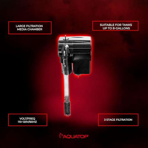 Image of Aquatop Forza 45 GPH Power Filter for Aquariums - for 5-15 Gal Freshwater & Saltwater - Advanced Filtration Design for Crystal Clear Water - PFE-1