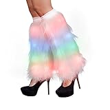 Rainbow Lights Funky Furry Leg Warmers