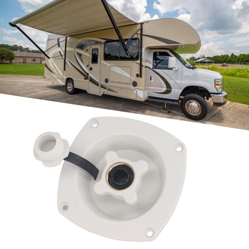 Image of RV City Water Inlet, Wall Mounted RV City Water Inlet Filler Connection Pressure Regulator, City Water Hookup for Marine Motorhome Trailer Boat (White)