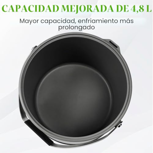 Cubitera con tapa y pala de 4,8 L sin BPA para enfriar bebidas 4