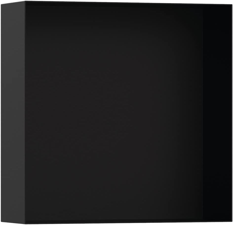 hansgrohe XtraStoris Minimalistic Recessed Wall Niche with Open Frame 12"x 12"x 4" in Matte Black, 56073670