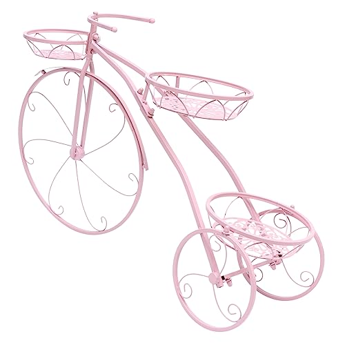 Levemolo シー自転車型植木鉢ラック 多フラワーシェルフ バルコニープラントスタンド 取り外し可能なグリーンプラントラック 屋外 屋内用