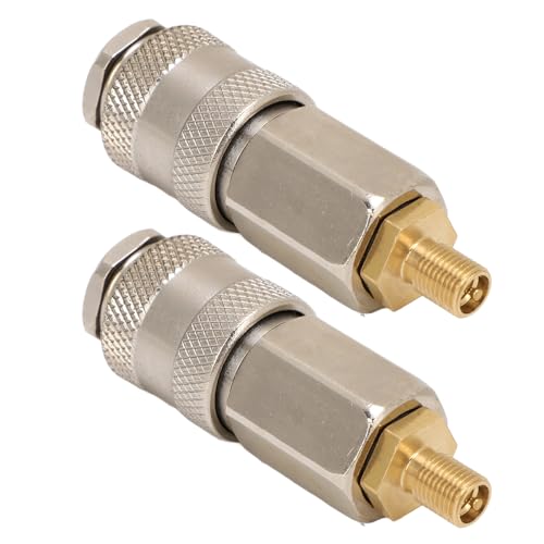 Air Inflator Adapter, 2 Pack Portable Air Compressor Adapters Heavy Duty Steel Male Thread to US Valve 3 in 1 Quick Connector Coupler for Tire Inflator