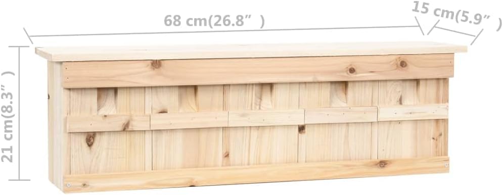vidaXL Durable Sparrow House with 5 Rooms, Firwood Birdhouse, Outdoor Wooden Bird Nest, Easy-to-Maintain Garden Ornament - Perfect for Wild Birds