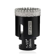 DT-DIATOOL Diamond Core Drill Bit 1-1/2 Inch Tile Hole Saw with 5/8"-11 Thread Drilling for Ceramic Tile Procelain Tile Marble Granite