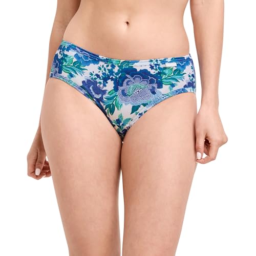 Image of Jockey Women's Underwear Plus Size Elance Bikini - 3 Pack, Cove /Rain Stripe /Luscious Blue Bloom, 8
