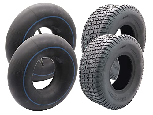 SECURA 2x Reifen 13x5.00-6 Tubeless inkl. Schlauch mit geradem Ventil TR13