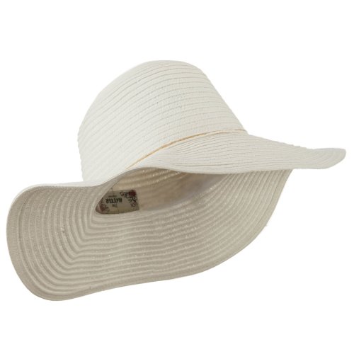 Coconut Band Floppy Hat - White Osfm #TOP3