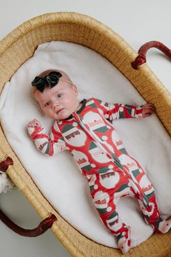 Image of Copper Pearl Zip-Up Footie Baby Pajamas - Soft Newborn Onesies for Boys & Girls, Tag-Free with Two-Way Zipper Baby Sleepers for Newborn - 24 Months, Claus