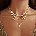 JECOMY 14K Gold Plated Layering Necklaces For Women Gold Necklace Set, Cuban Link, Snake Chain, Paperclip Layered Chains, Twisted Rope and Twisted Chain, Trendy Layering Necklace