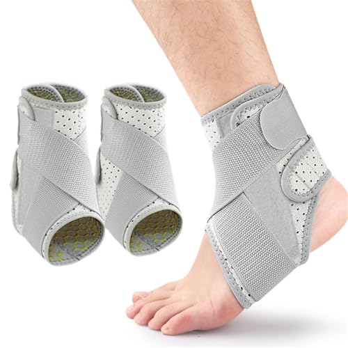 Ankle Support Brace for Men and Women, Adjustable Ankle Compression Sleeve Wraps, Breathable Ankle Stabilizer Protector Wraps for Sports, Plantar Fasciitis Achilles Tendonitis Joint Pain