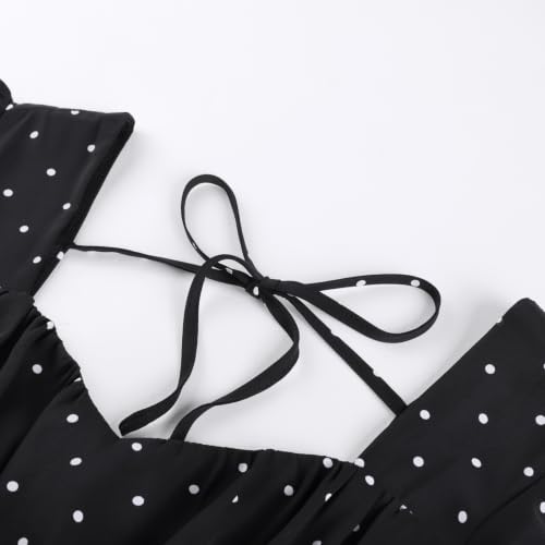 Image of Belle Poque Women's Vintage Square Neck Dress 2026 Summer Short Sleeve Layered Tiered Ruffle A-line Swing Midi Dress